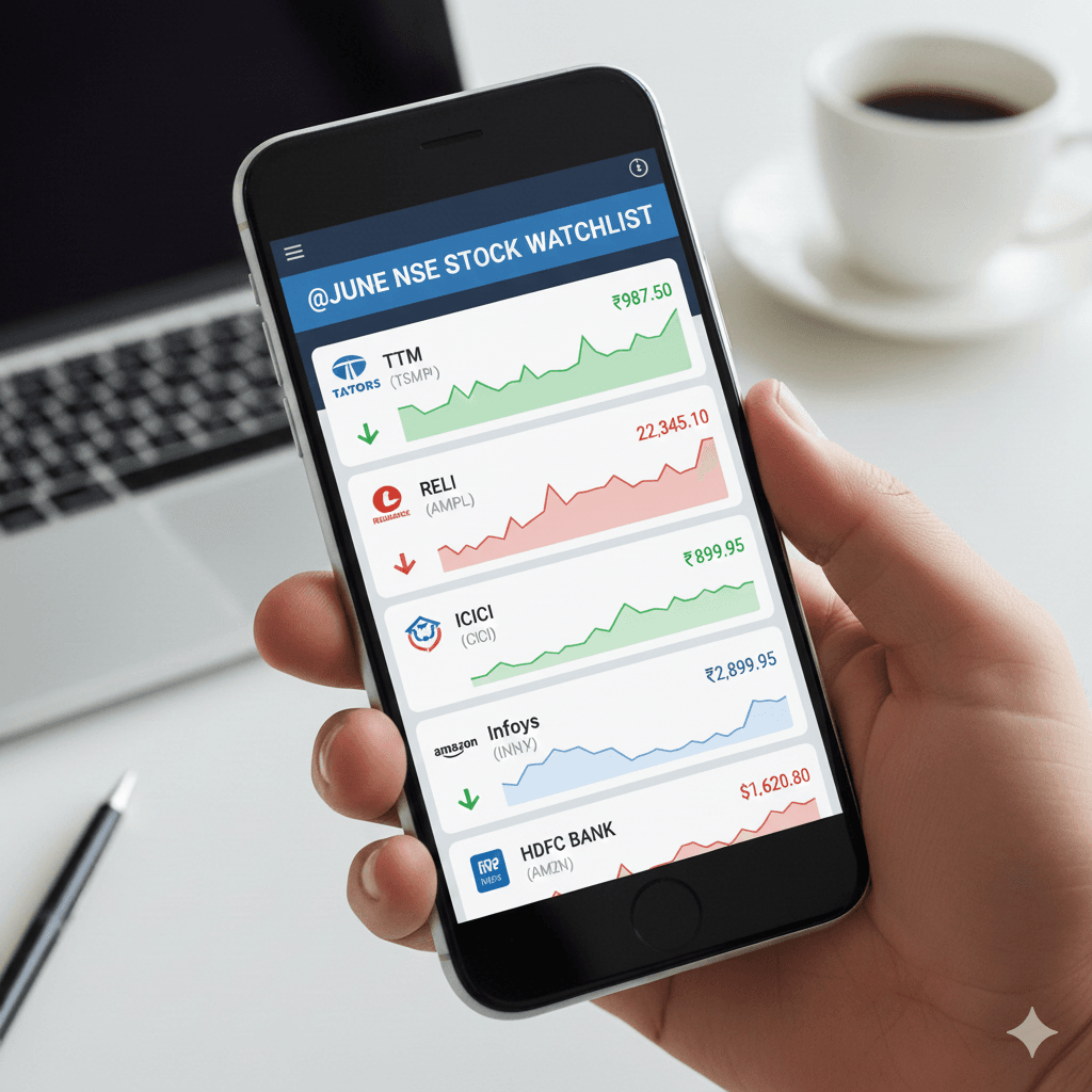 Stock watchlist on smartphone display